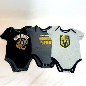 NHL Vegas Golden Knights Unisex Lot of 3 Onesies size 18 months